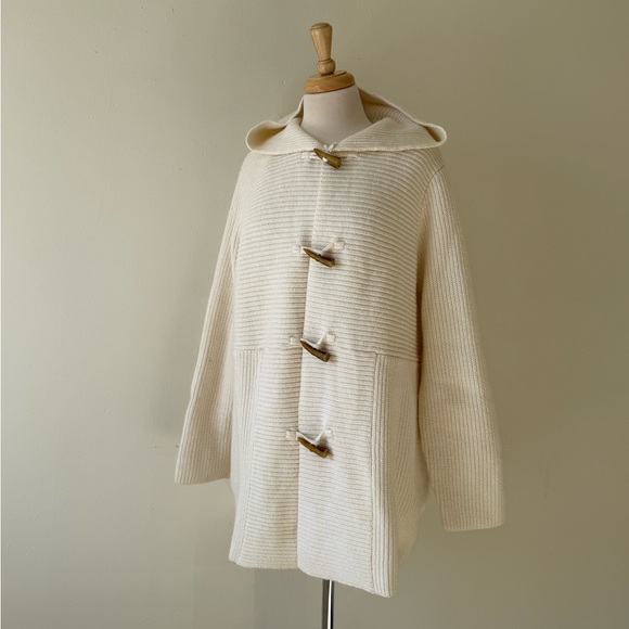 Chaps Sweaters - Chaps Ralph Lauren Toggle Knit Cardigan Sweater XL Cream Hooded Cottage Cozy